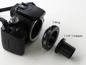 Adaptador T para camara digital Canon a Telescopio + Arillo